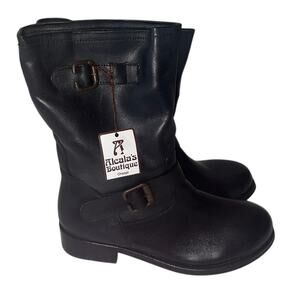 Alcala’s Chicago Black Leather Moto Boots Women’s Size 7 - EXCELLENT